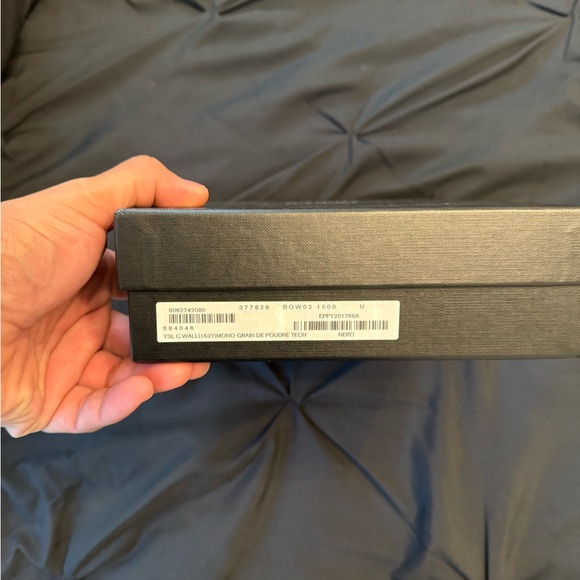 Saint Laurent Croc Embossed Leather Wallet on a Chain - Picture 3 of 4